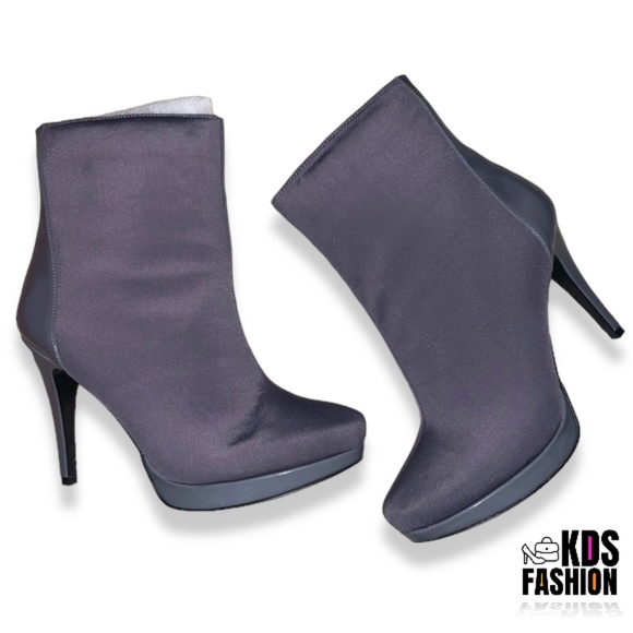 Charles by Charles David “Aver” Grey Patent Neoprene Booties 8 NEW - Picture 2 of 6